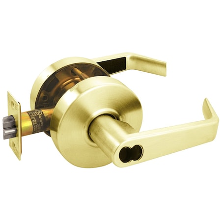 Arrow Lock Grade 2 Classroom Cylindrical Lock, Sierra Lever, SFIC Less Core, Bright Brass Finish, Non-handed RL17-SR-03-IC